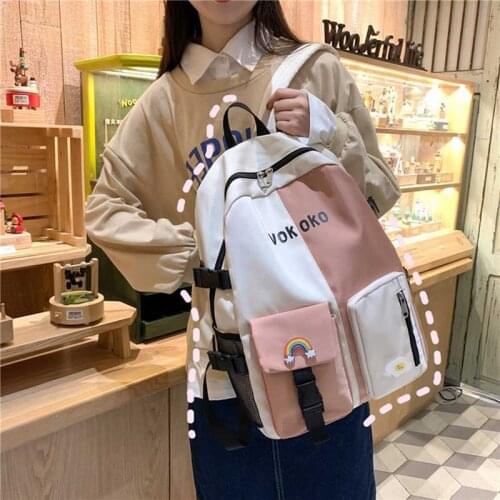 School Backpack Casual Womens Students Trend Backpacks For Girls Wild Cute Large Capacity Schoolbag Korean Travel Female Bags