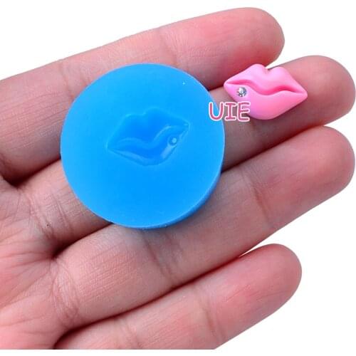 FYL177U 16.3mm x 10mm Lips Silicone Mold Fondant Cake Decoration Candy Resin Clay Earrings Necklace Craft Soap Candle FOOD SAFE