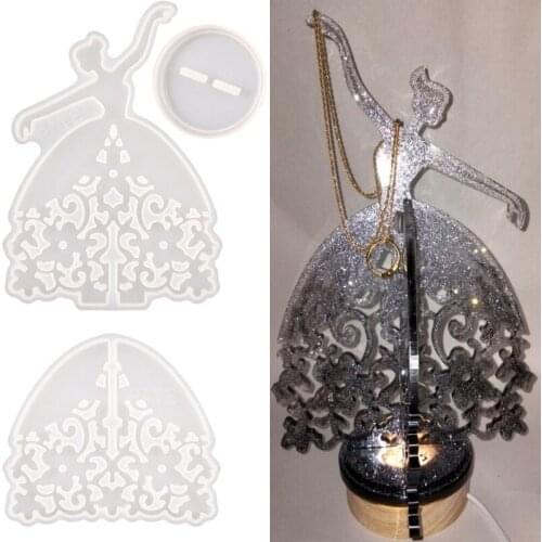 DIY Ballet Woman Silicone Mould For Making Dancing Female Led Light Showcase Uv Epoxy Resin Molds Crafts Home Decoretion