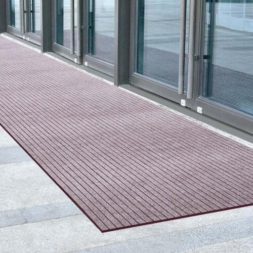 Can Be Cut Thin Doormat for Entrance Outdoor Indoor Striped Gray Kitchen Area Rugs Anti Slip Carpet for Hallway Door Floor Mats