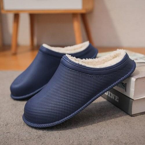 ZEEKSON Winter Mens Slippers Indoor Comfortable All-match Fashion Lovers Cotton Slippers Casual Non-slip Home Warm Shoes