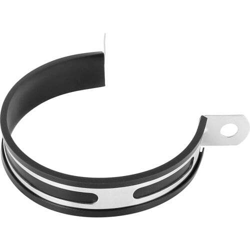 X Autohaux 89mm 95mm 100mm Stainless Steel Exhaust Muffler Fixed Circle Clamp Hanger Mount Bracket Fastener For Motorcycle