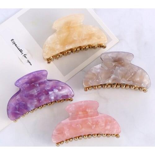 Candy Color Acrylic Hairpin Women Girls Hair Clip Clamp Fashion Shower Hair Holder Hair Claw Accessories for Ladies