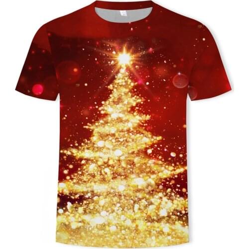 6XL Plus Size Women Clothing Christmas T-Shirts Short Sleeve Street Tee Loose Casual Oversized Tops Lady Xmas Tree Print T-Shirt