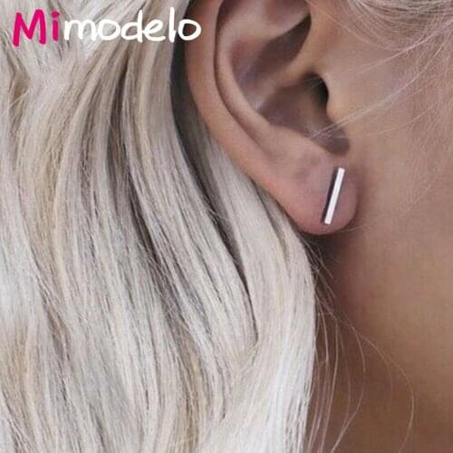 Hot Sale Square Bar Earrings Minimalist Style Rectangle Geometric Shapes Stud Earrings For Women Jewelry