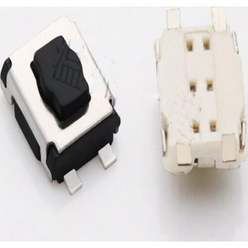10pcs TS-A015A electronic tact switch button 3x4x2 patch 4 feet stand-up plum-free plum head black white