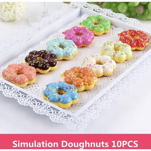 10pcs Soft Artificial Fake Bread Quincunx Donuts Doughnuts Simulation Model Wedding Decoration Kitchen Pretend Toys For Children