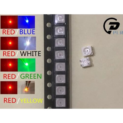 100pcs 3528 SMD LED Bi-Color Red-Blue RED / Yellow / Green / White /Blue Green LEDs NEW 1/35 model train railway modeling PLCC-4