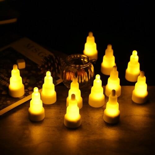 12PCS Rechargeable Electronic LED Tealights Christmas Gift Flameless Wireless LED Candles Lights for Wedding Party Yellow