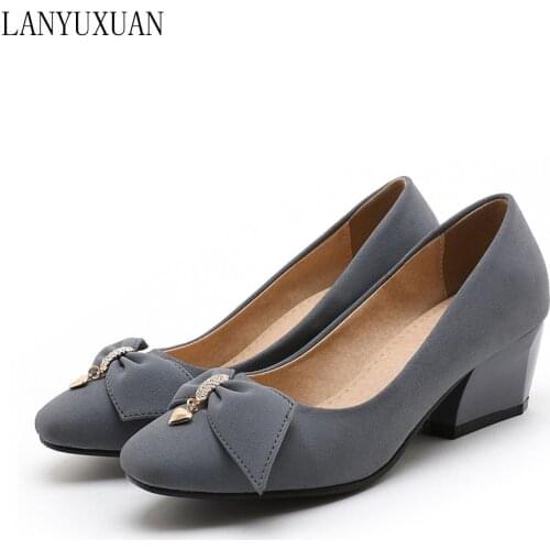 2017 Big Size 31-47 3 Colour New Spring Autumn Womens Pumps Square toe Women Shoes High Heels concise and Elegant shoes 504