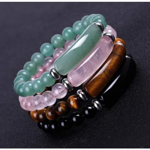 8MM Healing Stone Bracelets Aventurine Jade Stretch Bangle Bracelet Natural Gemstone Stretch Bracelet Best Gift for She and Him