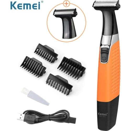 Kemei Razor Mens One Blade Pro Electric Shaver Cordless Trimmer Rechargeable Washable Face Leg Mustache Shaving Machines