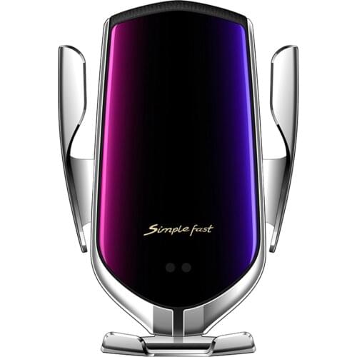 R2 Wireless Car Charger Infrared Auto Clamp Charge Mount for Samsung S10 S9 Note9 Iphone XS XR Qi Fast USB C Charger