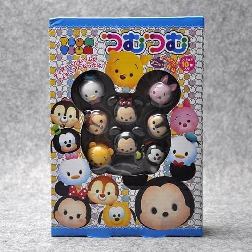 Disney Tsum Tsum 10pcs/Set With Box Cute Doll Mickey Minnie Donald Duck Daisy Chip Dale Goofy Pluto Bear Piglet Pvc Figures Toys
