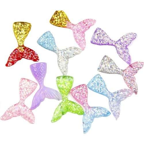 10-50Pcs 30×40mm Cute Cartoon Flat Back Resin Cabochon For Mermaid Tail Scrapbooking for Crafts DIY Aapplique Hair Bow Accessori