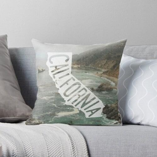 California Throw Pillow Cushion Cover Polyester throw pillows case on sofa home living room car seat decor 45x45cm