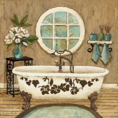 Classic Bathtub Full square /round diamond embroidery diamond painting cross stitch bathroom decoration rhinestone mosaic FG1580