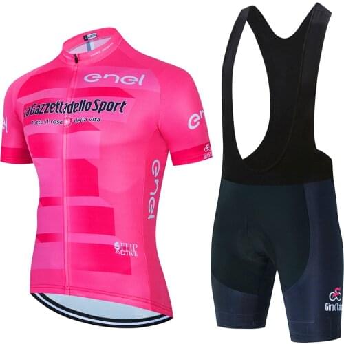 2021 Tour De Italia Italy Cycling Summer short sleeve Set Jersey and bib shorts Breathable MTB racing maillot Cycling Jersey Set