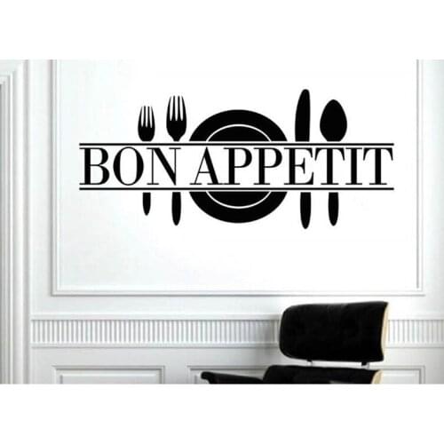 Bon Appetit Food Wall Stickers Adesivo De Paredes Home Decals Art Posters Papers Vinyl Kitchen Room Home PVC 3D Sticker 3527