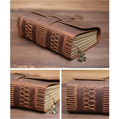 Leather notebook diary retro creative handmade notepad thickened stationery travel Journal