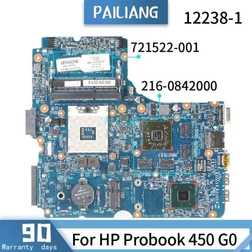 PAILIANG Laptop motherboard For HP Probook 450 G0 Mainboard 12238-1 724330-601 721522-001 Core HM75 216-0842000 TESTED DDR3