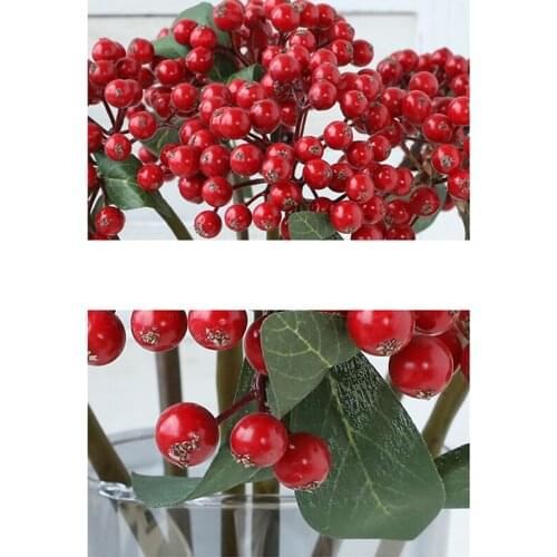 Mini Artificial Berries Flower Christmas Fruit Fake Berry Foam Flowers Decoration Home Table Plant Arrangment Dropship