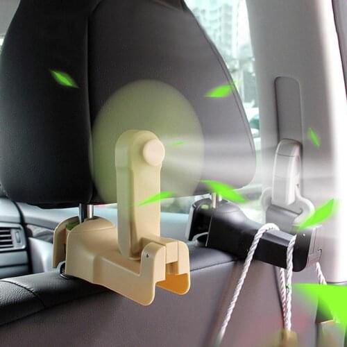 Multifunctional Universal Car Seat Back Mount Plastic Hook Cooling Fan Hanger