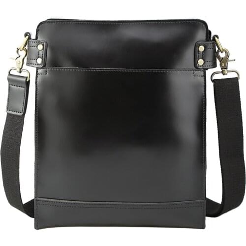Male Shoulder Bags Real Leather Black Travel Brand Casual Fashion Vintage Crossbody Bag Man