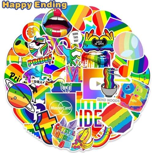 100 Pcs/set Tide Card Rainbow Funny Stickers For Kids Laptop Motorcycle Skateboards Luggage Diary Stationery Pegatinas Stickers