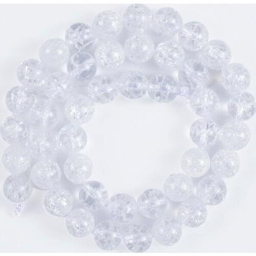 Natural Stone Smooth Clear Burst Flower White Crystals Loose Beads 4/6/8/10/12mm for Jewelry Making DIY Bracelet Accessories