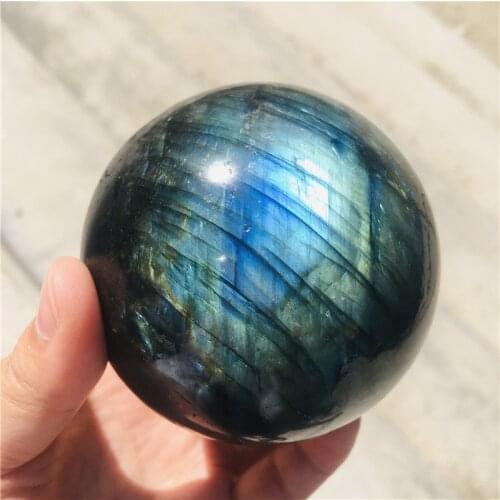 Natural crystal Labrador ball home decor ball blue yellow
