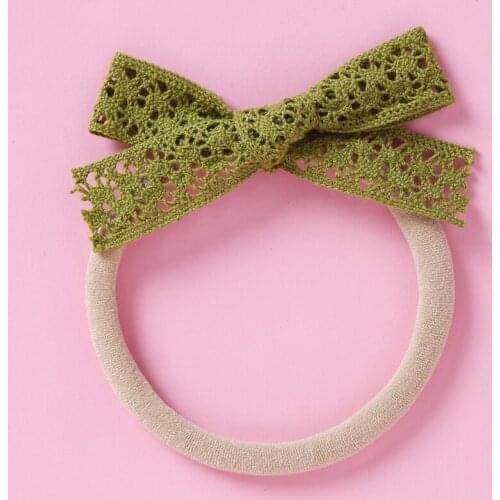 Solid Bow Hollow Baby Headbands for Girls Nylon Elastic Hairband Bowknot Hair Band Newborn Girl Hair Accessories