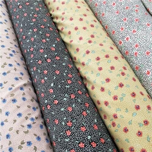 Floral Dot Print Stretchy Dress Fabric Shirt Cheongsam Head Wear Craft Material Dress Stylish