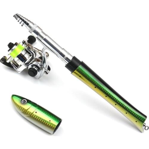 Portable Pen Fishing Rod Mini Pocket Fishing Rod with Spinning Kit for Travel Saltwater Freshwater Telescopic Fishing Rod