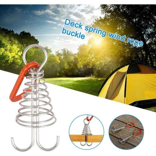 10pcs Carabiners outdoor camping deck spring buckle stainless steel fixed tent wind rope buckle carabiner hook