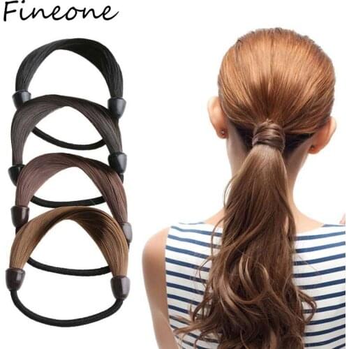Fashion wig Braided Hair Band For Women Pigtail Type Rubber Bands Korean Style Hair Ring For Girl Hair Extension Ponytail Holder