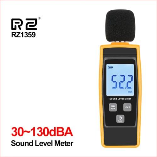 RZ Digital Sound Level Meter DB Meters Noise Tester 30-130dB In Decibels LCD Screen Backlight Audio Sound Quality Control RZ1359
