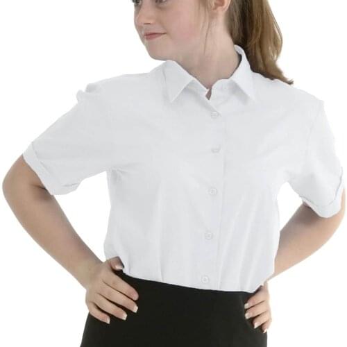 Girls School Blouse White Shirt Teenage Shirts Blouses Girls Short Sleeve Shirts Tops Girl School Uniform 10-18 Years Tops