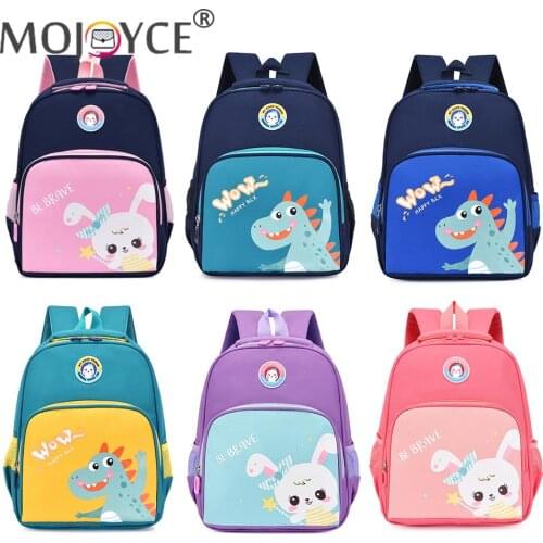 Cute Contrast Color Kindergarten Schoolbags Small Oxford Children Student Rucksacks Animal Printing Zipper Knapsacks