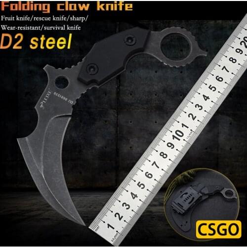 New straight claw D2 blade fixed knife outdoor camping hunting CSGO survival tactics Special forces eagle claw EDC durable