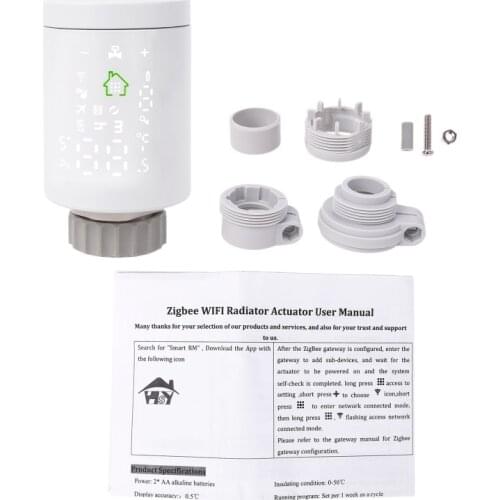 HY368 Wifi Zigbee3.0 TRV Thermostat - Valve Thermostatic Radiator Controller Heater Google-Home Alexa Voice & APP Remote Control
