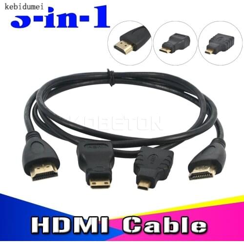 V1.4 Gold-plating Adapter Converter HDMI-compatible Mini HDMI-compatible Micro HDMI-compatible Cable for Xbox 360 HDTV 1080P