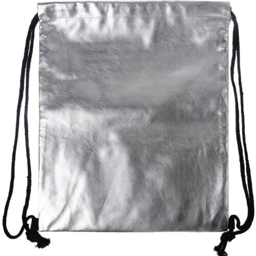 Waterproof Drawstring Backpack Bag PU Leather Women Sport Gym Bags M68C