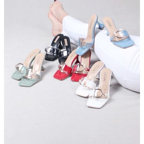 Womens Slippers Red Buckled Daily Casual Slippers 2021 Summer Season