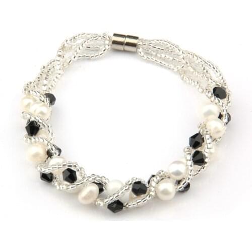 2020 New Genuine Natural Freshwater Pearl Bracelet Charms Bracelets Bangles For Women Pearl Fine Jewelry