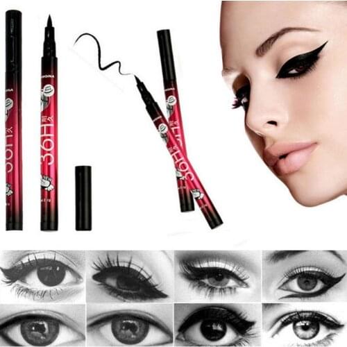 YANQINA 12pcs/set Makeup Lasting 36H Liquid Eyeliner Pencil Waterproof Black Easy wear Eye Liner Pen Cosmetic Tool wholesale