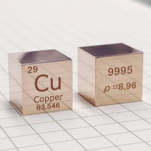 1pc 99.95% Pure Mirror Cu Cube 8.9g Cu Metal Carved Element Periodic Table Craft Mirror Copper Cube Wonderful Collection