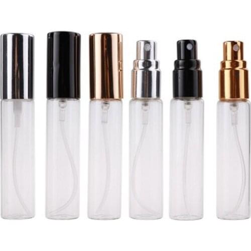 1pcs/Lot 5ml 10ml Portable Glass Refillable Perfume Bottle with Aluminum Atomizer Empty Parfum Case for Traveler
