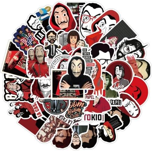 10/30/50pcs/pack TV Show La Casa De Papel Season Stickers For Furniture Wall Desk DIY Chair Toy Car Trunk Computer TV Guitar Box