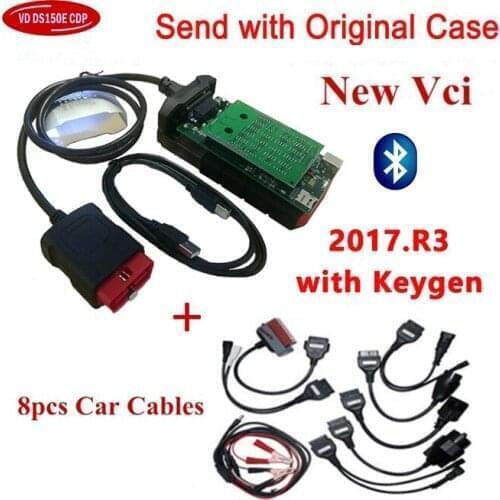 2021 OBD NEW VCI Vd ds150e Cdp Bluetooth 2017.R3 Keygen Software for Delphis Diagnostic Repair Tools Obd2 Scanner Send with Case